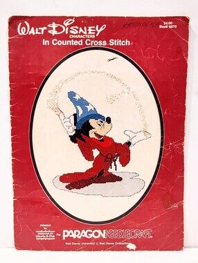 Vintage 1980 Disney Counted Cross Stitch Pattern Book Paragon Needlecraft 5070